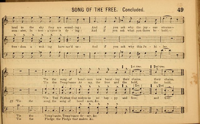 Bugle Notes for the Temperance Army: a collection of songs, quartettes, and glees, adapted to the use of all temperance gatherings, glee clubs, etc. ... page 50