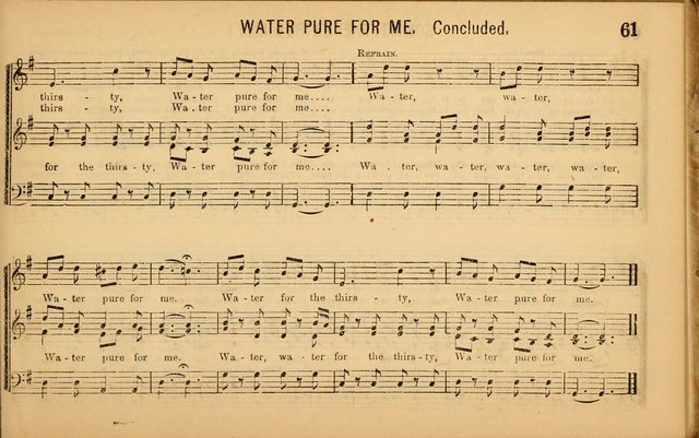 Bugle Notes for the Temperance Army: a collection of songs, quartettes, and glees, adapted to the use of all temperance gatherings, glee clubs, etc. ... page 62