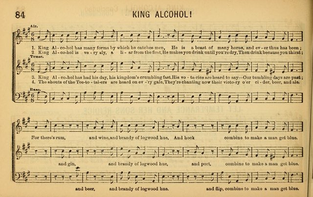 Bugle Notes for the Temperance Army: a collection of songs, quartettes, and glees, adapted to the use of all temperance gatherings, glee clubs, etc. ... page 85