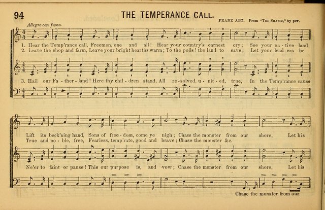 Bugle Notes for the Temperance Army: a collection of songs, quartettes, and glees, adapted to the use of all temperance gatherings, glee clubs, etc. ... page 95