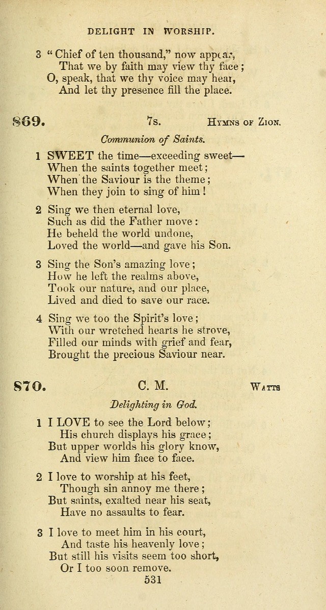 The Baptist Psalmody: a selection of hymns for the worship of God page 531