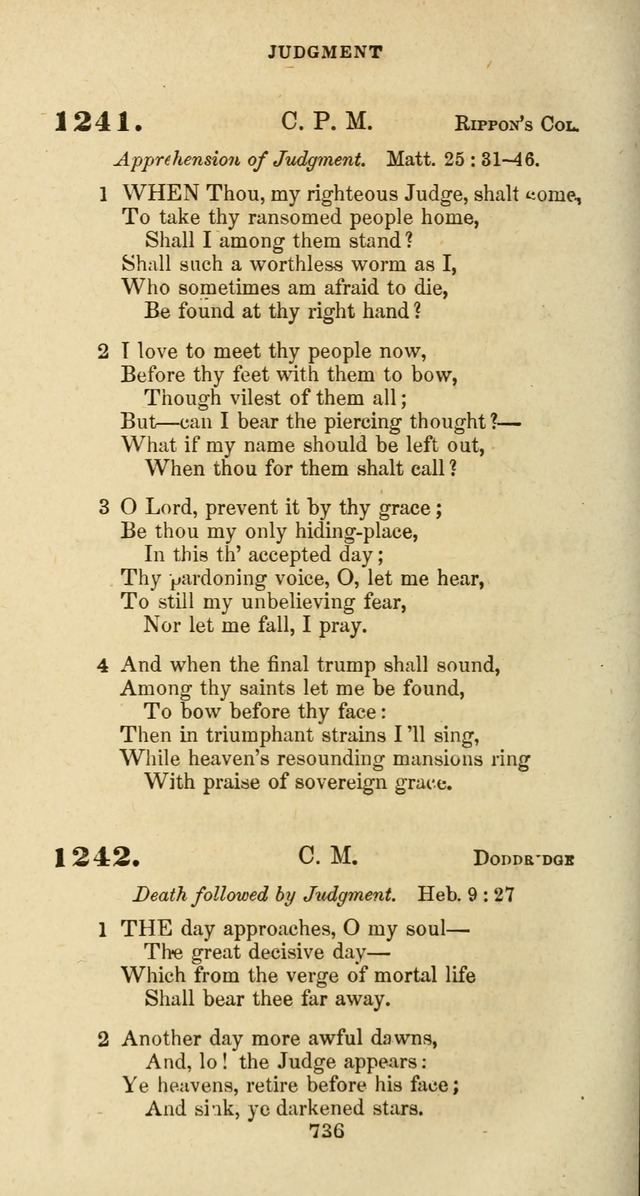 The Baptist Psalmody: a selection of hymns for the worship of God page 736