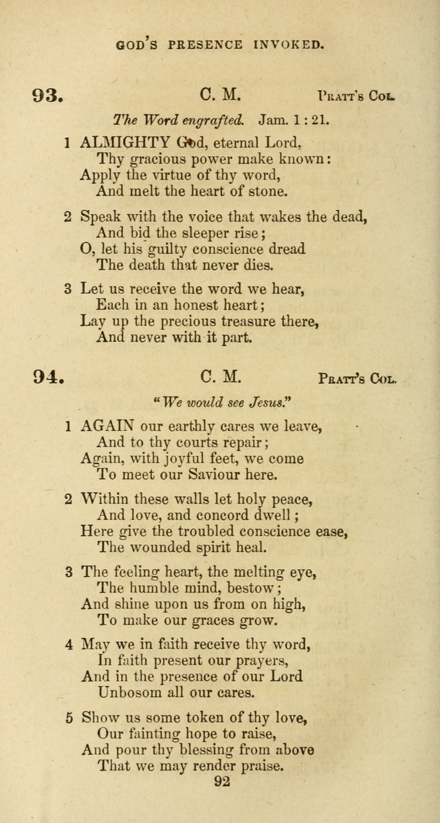 The Baptist Psalmody: a selection of hymns for the worship of God page 92