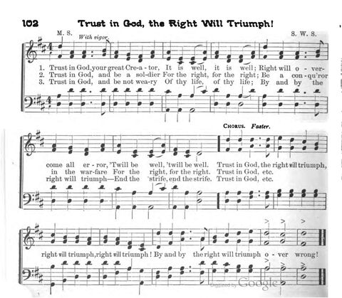 Beautiful Songs; a new and choice collection of songs for the sunday school. Also, a responsive service for each month in the year page 102