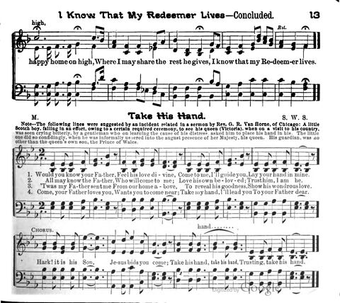 Beautiful Songs; a new and choice collection of songs for the sunday school. Also, a responsive service for each month in the year page 13