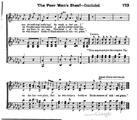 Beautiful Songs; a new and choice collection of songs for the sunday school. Also, a responsive service for each month in the year page 173