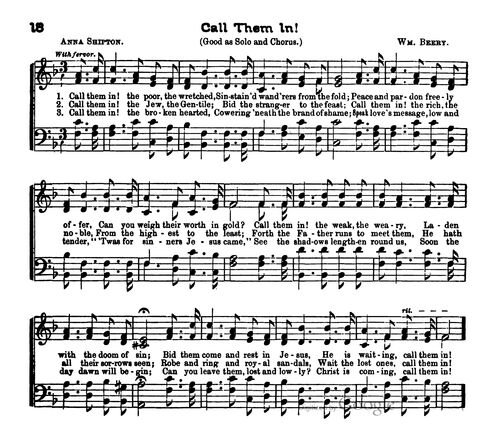 Beautiful Songs; a new and choice collection of songs for the sunday school. Also, a responsive service for each month in the year page 18