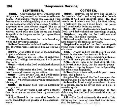 Beautiful Songs; a new and choice collection of songs for the sunday school. Also, a responsive service for each month in the year page 184