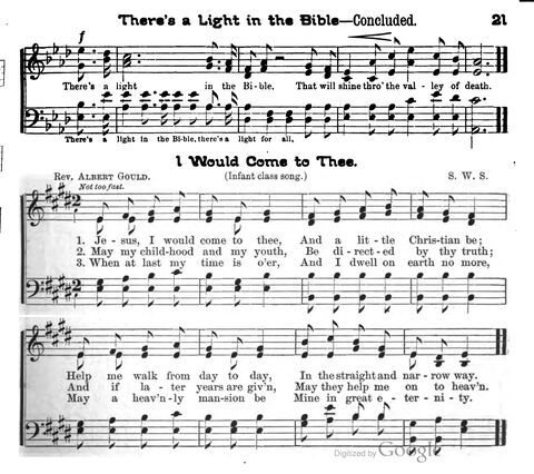 Beautiful Songs; a new and choice collection of songs for the sunday school. Also, a responsive service for each month in the year page 21