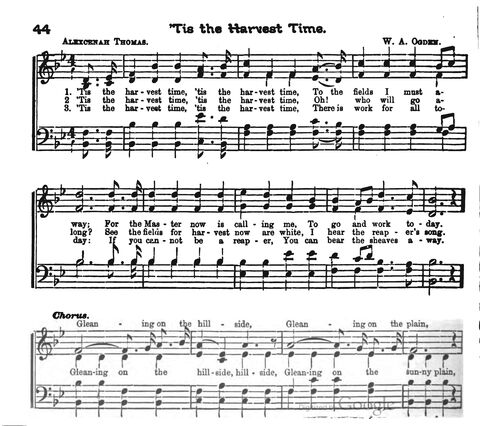 Beautiful Songs; a new and choice collection of songs for the sunday school. Also, a responsive service for each month in the year page 44