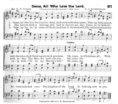 Beautiful Songs; a new and choice collection of songs for the sunday school. Also, a responsive service for each month in the year page 57