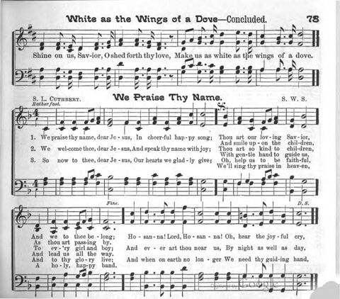 Beautiful Songs; a new and choice collection of songs for the sunday school. Also, a responsive service for each month in the year page 73