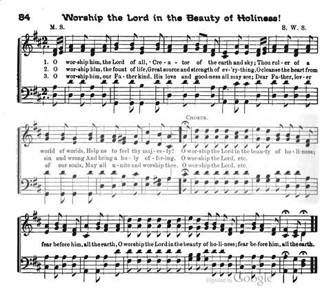 Beautiful Songs; a new and choice collection of songs for the sunday school. Also, a responsive service for each month in the year page 84