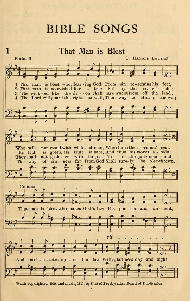 Bible Songs No. 4: a selection of psalms set to music, for use in sabbath schools, adult Bible classes, young people