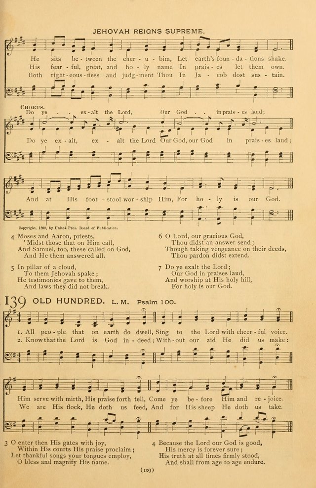 Bible Songs: consisting of selections from the Psalms set to music suitable for Sabbath Schools, prayer meetings, etc. page 109