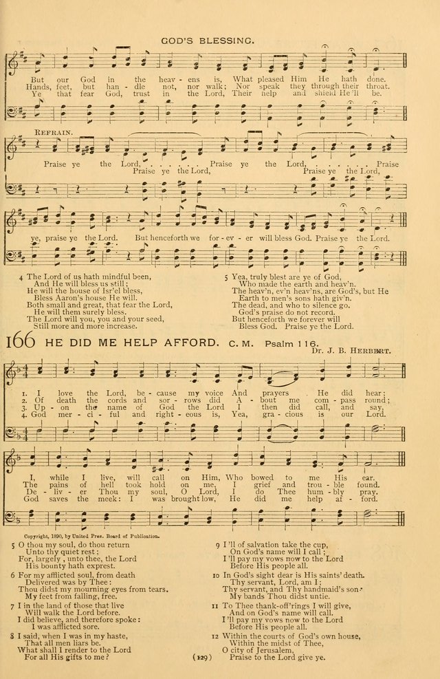 Bible Songs: consisting of selections from the Psalms set to music suitable for Sabbath Schools, prayer meetings, etc. page 129