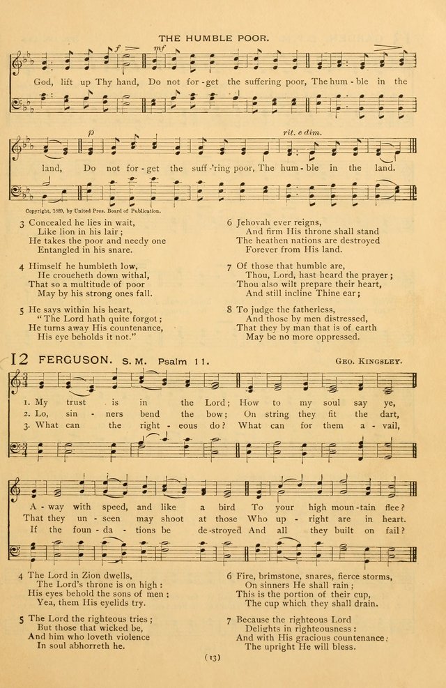 Bible Songs: consisting of selections from the Psalms set to music suitable for Sabbath Schools, prayer meetings, etc. page 13