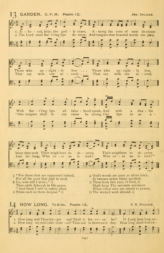 Bible Songs: consisting of selections from the Psalms set to music suitable for Sabbath Schools, prayer meetings, etc. page 14