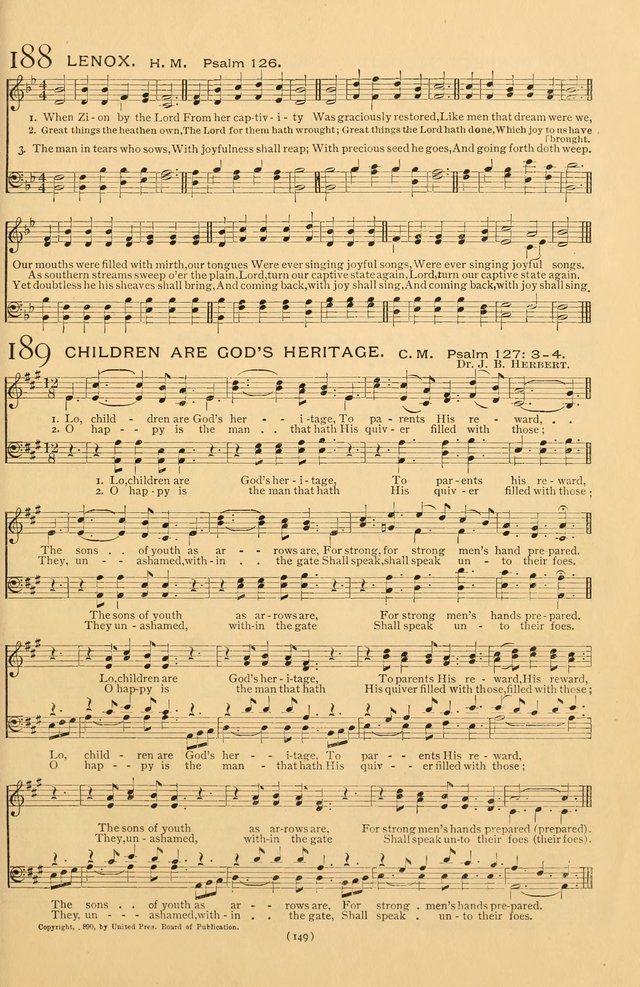 Bible Songs: consisting of selections from the Psalms set to music suitable for Sabbath Schools, prayer meetings, etc. page 149