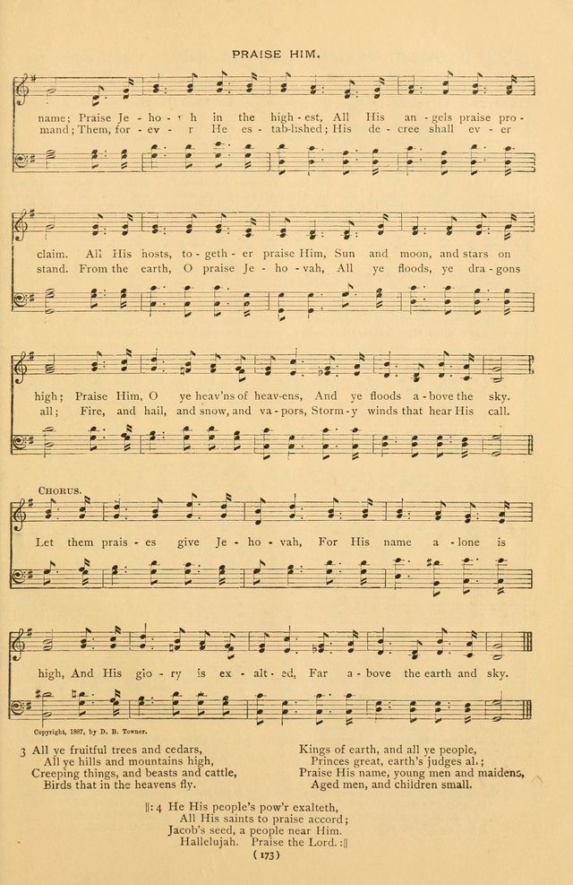 Bible Songs: consisting of selections from the Psalms set to music suitable for Sabbath Schools, prayer meetings, etc. page 173