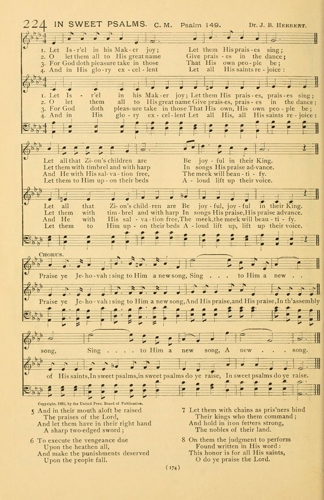 Bible Songs: consisting of selections from the Psalms set to music suitable for Sabbath Schools, prayer meetings, etc. page 174