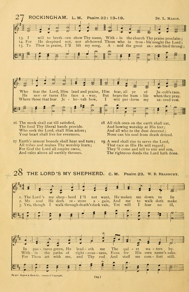 Bible Songs: consisting of selections from the Psalms set to music suitable for Sabbath Schools, prayer meetings, etc. page 24