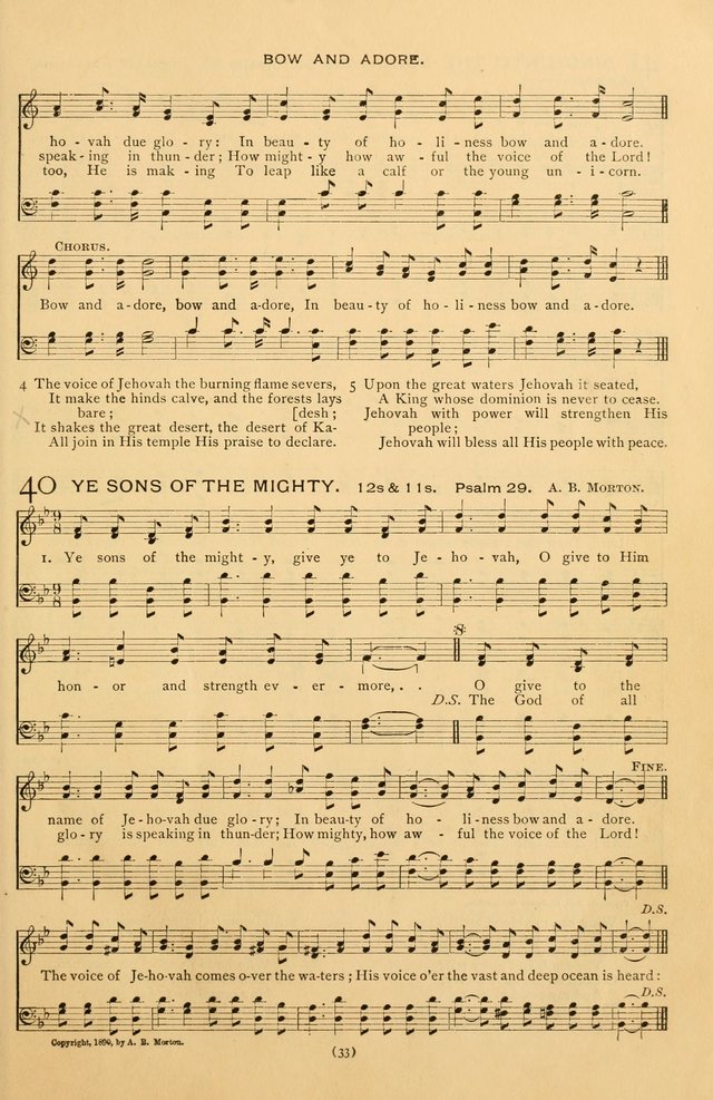 Bible Songs: consisting of selections from the Psalms set to music suitable for Sabbath Schools, prayer meetings, etc. page 33