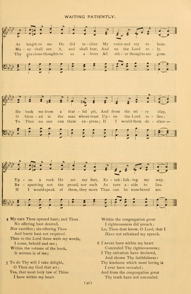 Bible Songs: consisting of selections from the Psalms set to music suitable for Sabbath Schools, prayer meetings, etc. page 45