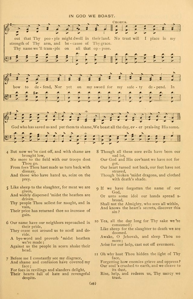 Bible Songs: consisting of selections from the Psalms set to music suitable for Sabbath Schools, prayer meetings, etc. page 49