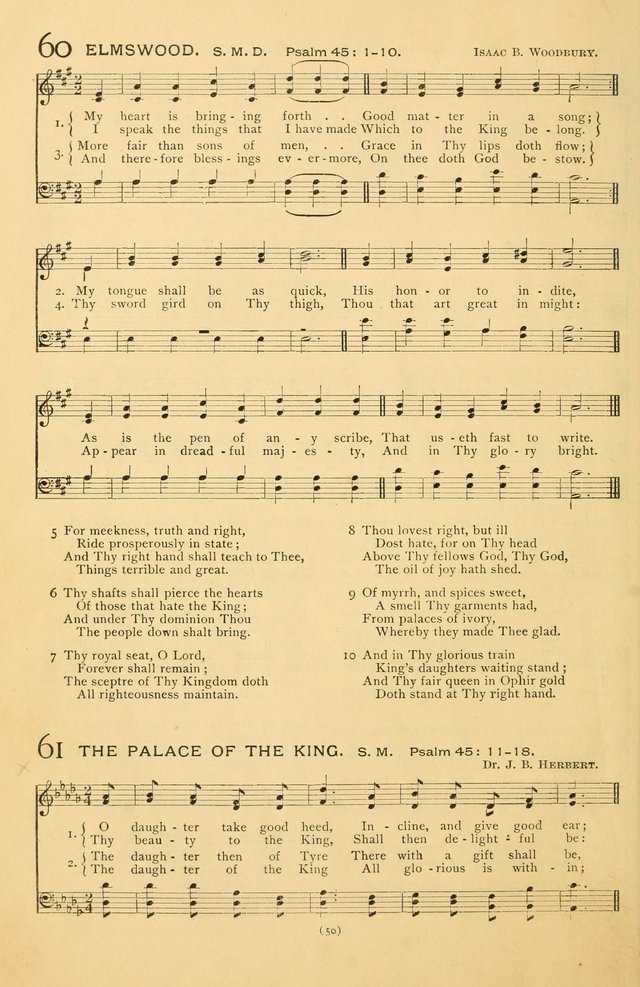 Bible Songs: consisting of selections from the Psalms set to music suitable for Sabbath Schools, prayer meetings, etc. page 50