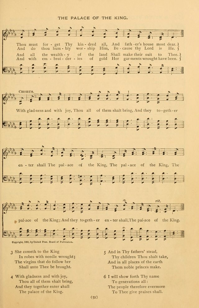 Bible Songs: consisting of selections from the Psalms set to music suitable for Sabbath Schools, prayer meetings, etc. page 51