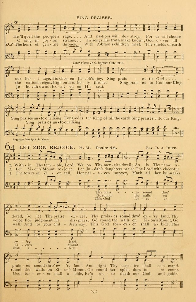 Bible Songs: consisting of selections from the Psalms set to music suitable for Sabbath Schools, prayer meetings, etc. page 53