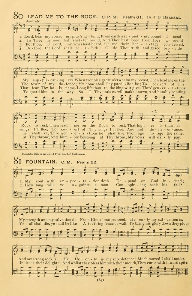 Bible Songs: consisting of selections from the Psalms set to music suitable for Sabbath Schools, prayer meetings, etc. page 64