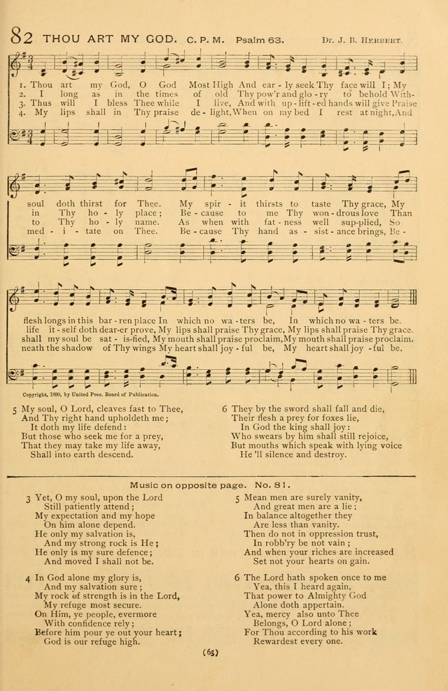 Bible Songs: consisting of selections from the Psalms set to music suitable for Sabbath Schools, prayer meetings, etc. page 65