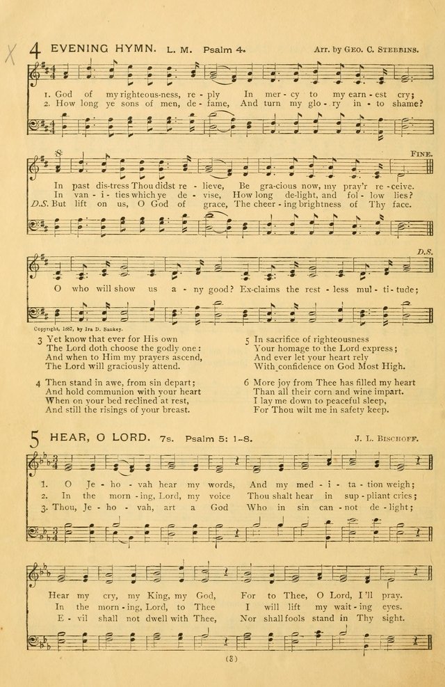 Bible Songs: consisting of selections from the Psalms set to music suitable for Sabbath Schools, prayer meetings, etc. page 8