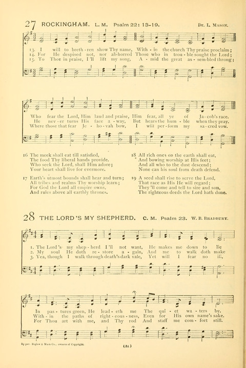 Bible Songs: consisting of selections from the Psalms set to music suitable for Sabbath Schools, prayer meetings, etc. page 20