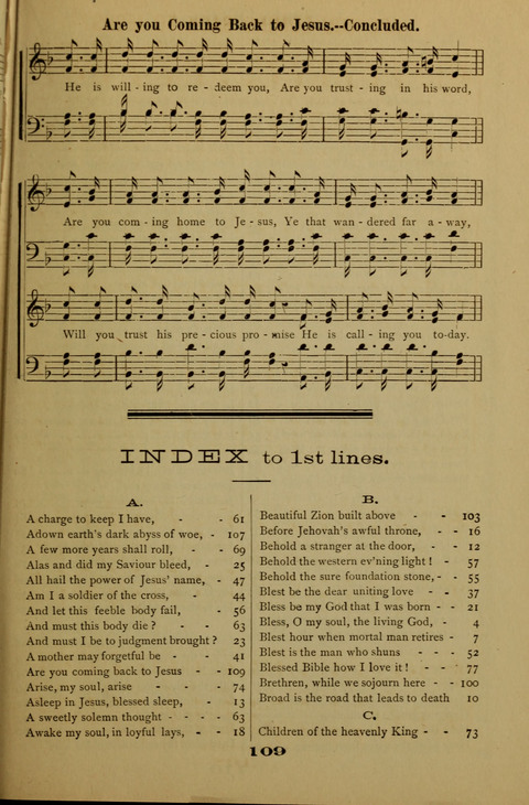 Bible School Echoes, and Sacred Hymns page 109