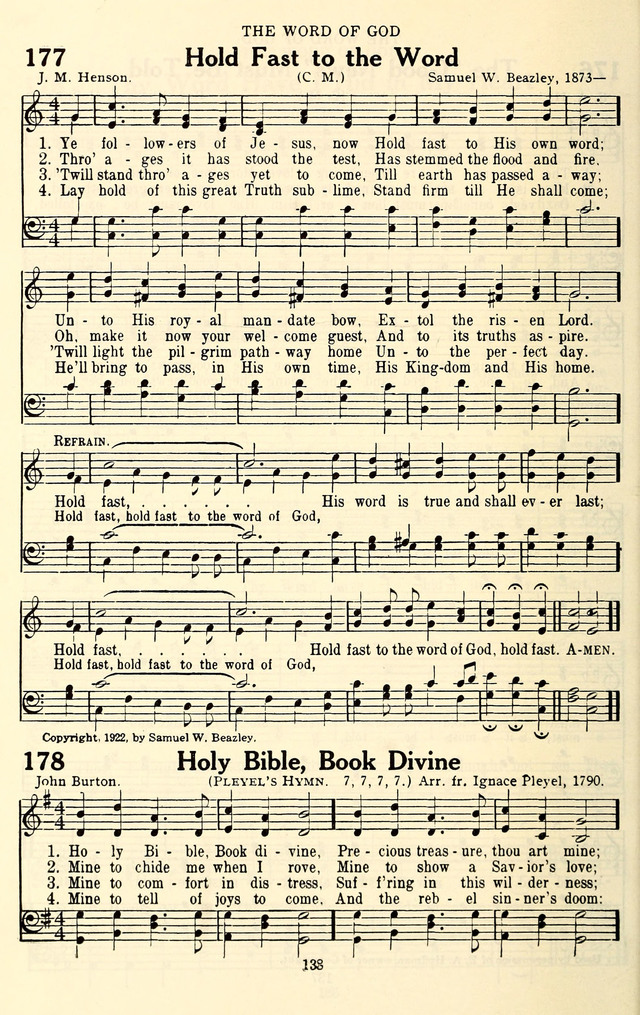 The Baptist Standard Hymnal: with responsive readings: a new book for all services page 130