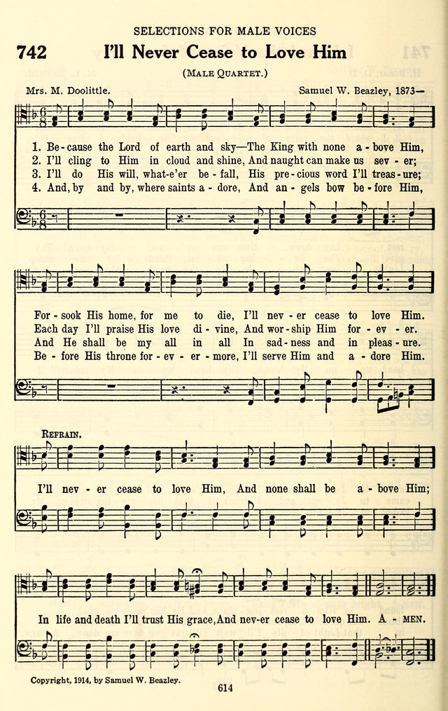 The Baptist Standard Hymnal: with responsive readings: a new book for all services page 606