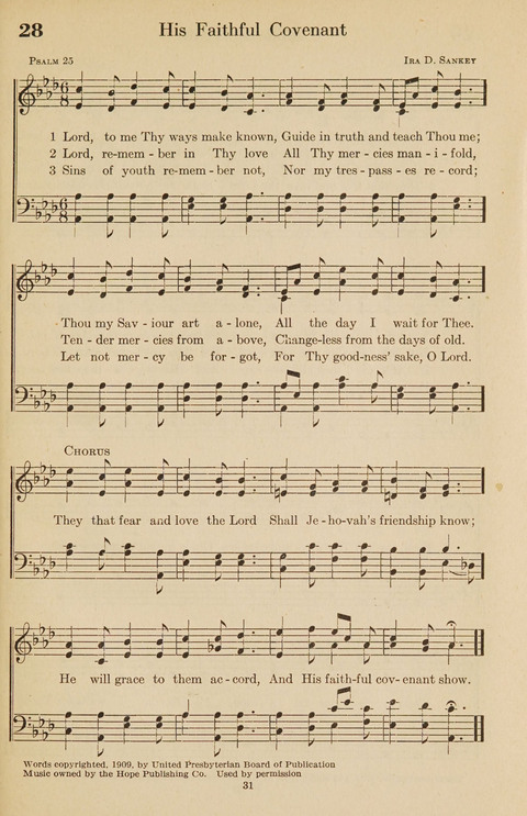 The Bible Songs Hymnal: a Selection of Psalms and Hymns for use in the church, the Bible school, the young people