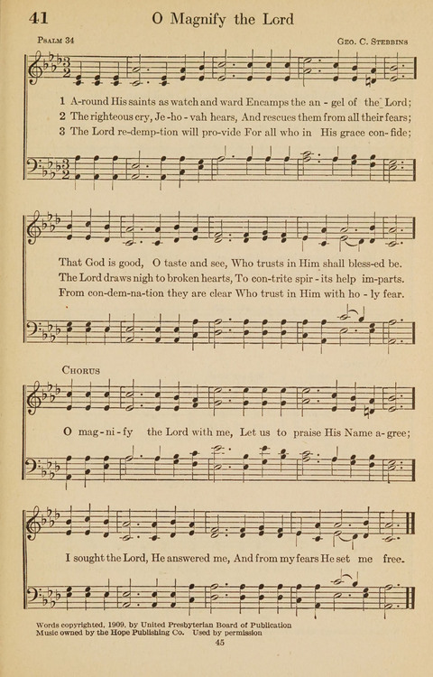 The Bible Songs Hymnal: a Selection of Psalms and Hymns for use in the church, the Bible school, the young people