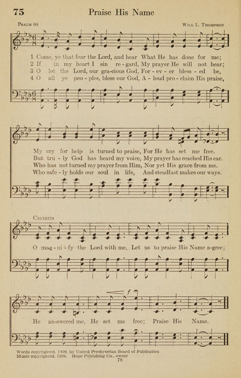 The Bible Songs Hymnal: a Selection of Psalms and Hymns for use in the church, the Bible school, the young people