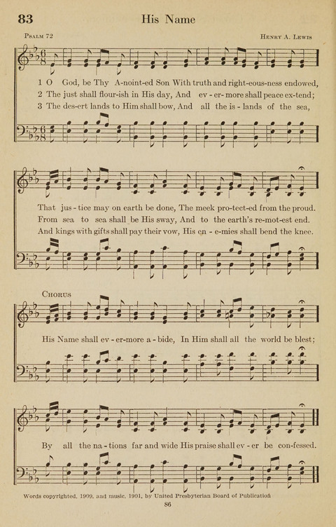 The Bible Songs Hymnal: a Selection of Psalms and Hymns for use in the church, the Bible school, the young people