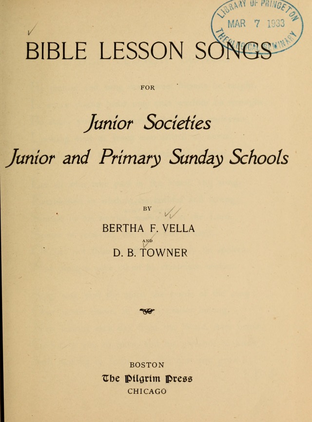 Bible Study Songs: for junior societies, junior and primary Sunday schools page 3