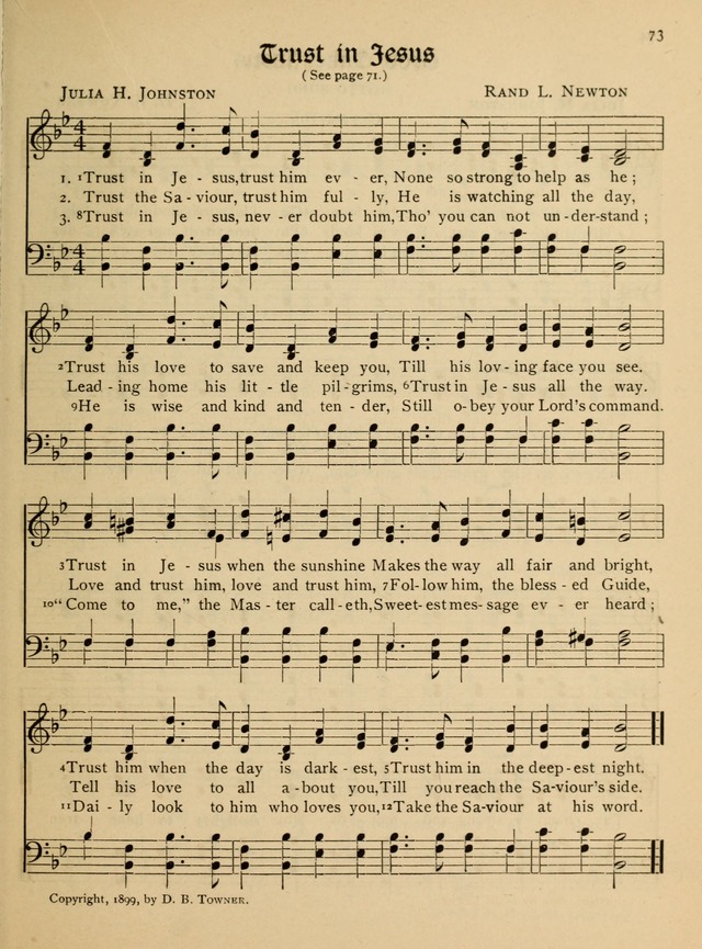 Bible Study Songs: for junior societies, junior and primary Sunday schools page 73