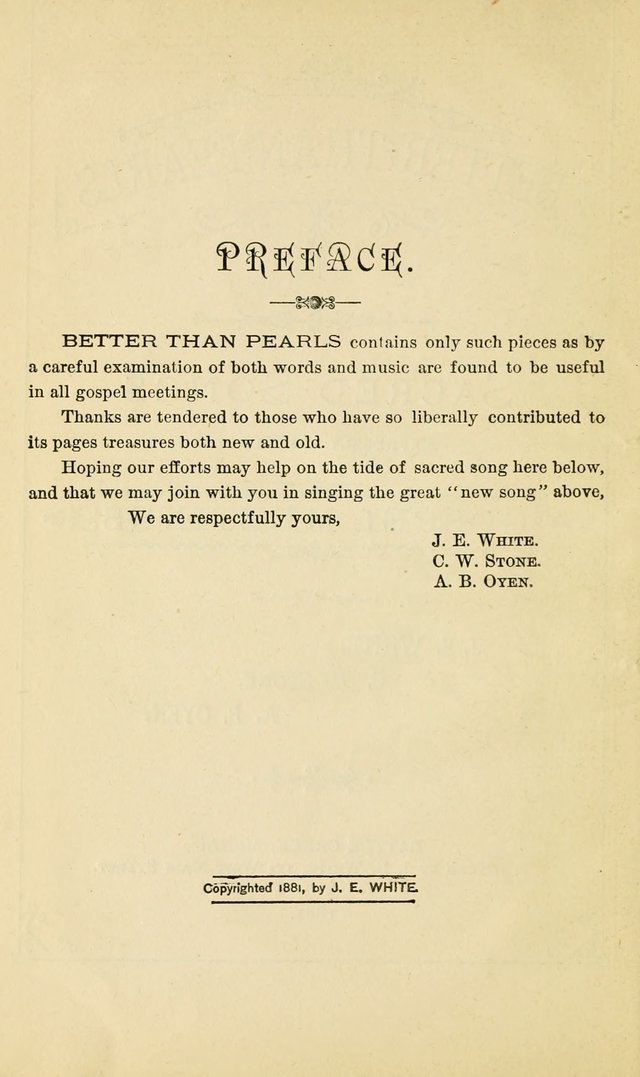 Better Than Pearls: sacred songs expressly adapted for gospel meetings page 3