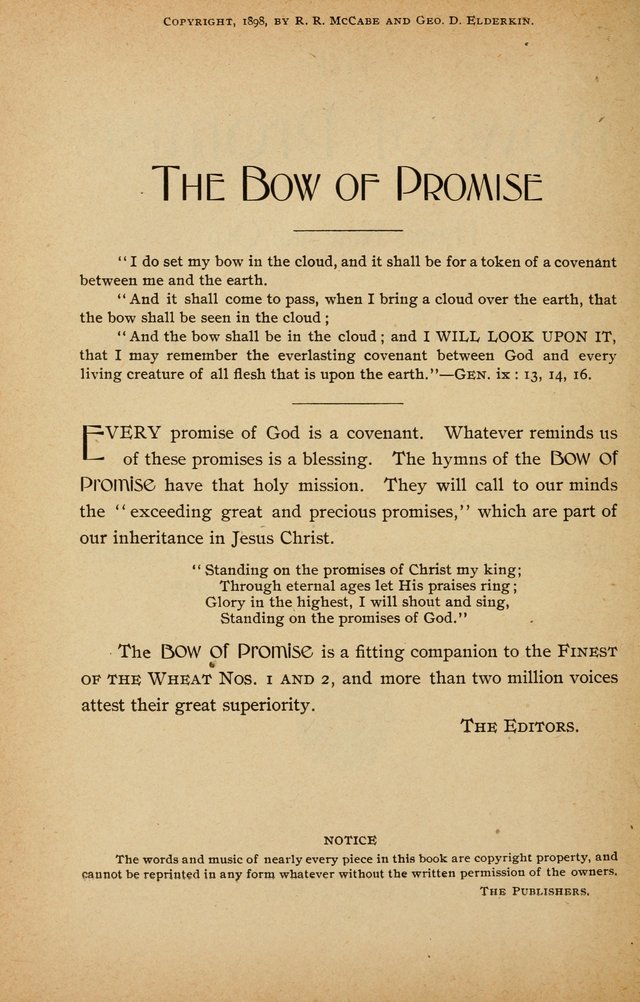 The Bow of Promise: hymns new and old for missionary and revival meetings and Sabbath-schools page 5