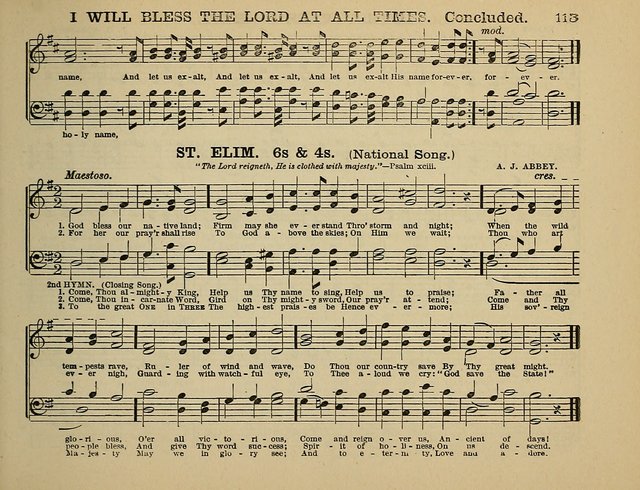 The Banner of Victory: a choice selection of songs, duets, quartets, and choruses, for Sunday schools, prayer and praise meetings, and the fireside page 113