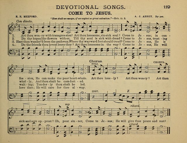 The Banner of Victory: a choice selection of songs, duets, quartets, and choruses, for Sunday schools, prayer and praise meetings, and the fireside page 119