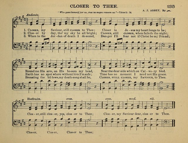 The Banner of Victory: a choice selection of songs, duets, quartets, and choruses, for Sunday schools, prayer and praise meetings, and the fireside page 135